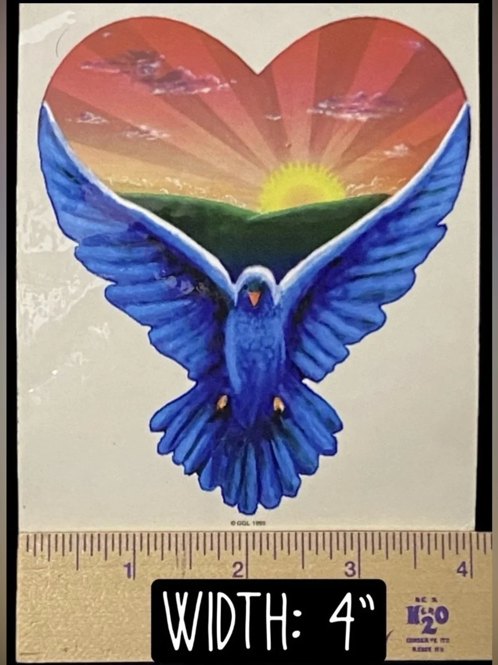VTG 1995 Grateful Dead Sunrise In Heart Blue Dove Sticker Decal NWT